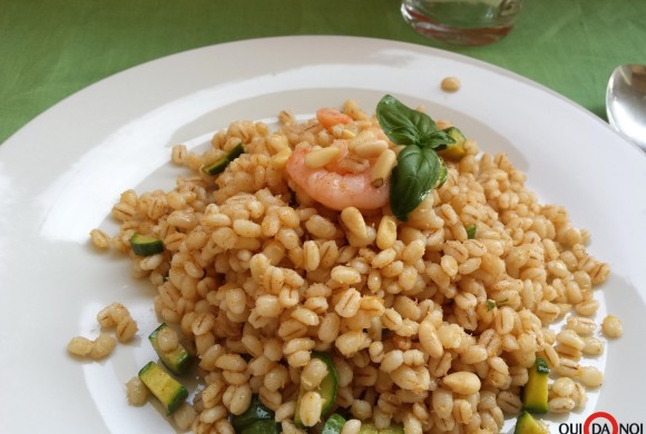 INSALATA D’ORZO CON ZUCCHINE E GAMBERETTI ALLA PAPRIKA DOLCE E ZENZERO