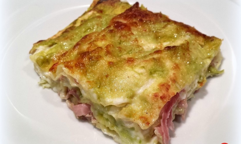 LASAGNE ALLA CREMA DI ASPARAGI E PROSCIUTTO COTTO