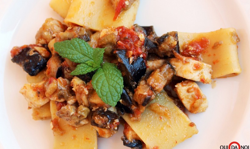 PASTA CON PESCE SPADA E MELANZANE