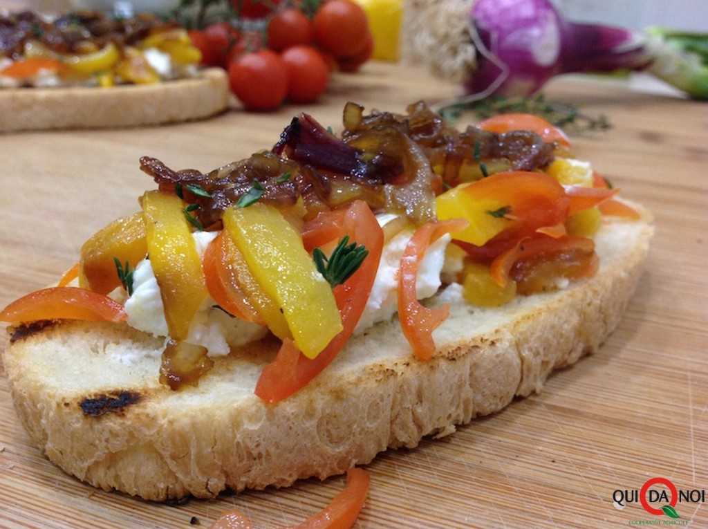 BRUSCHETTE CON VERDURE DELL'ORTO