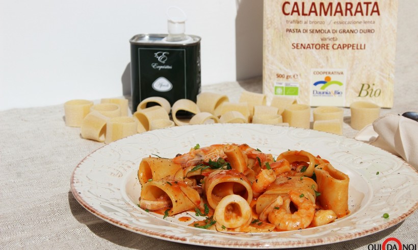 CALAMARATA CON GAMBERI E CALAMARI