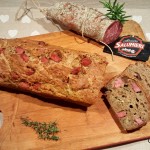 Plumcake salato con ricotta, erbette e salame campagnolo (senza glutine e senza lattosio)