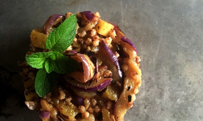 INSALATA ESOTICA DI SORGO CON ANANAS E MELANZANE