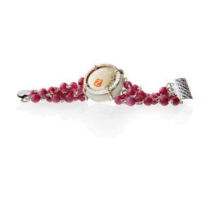 Bracciale con pietre rosse e charm