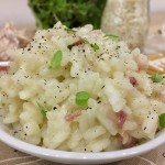 RISOTTO CON CANOCCHIE, PANCETTA E MAGGIORANA