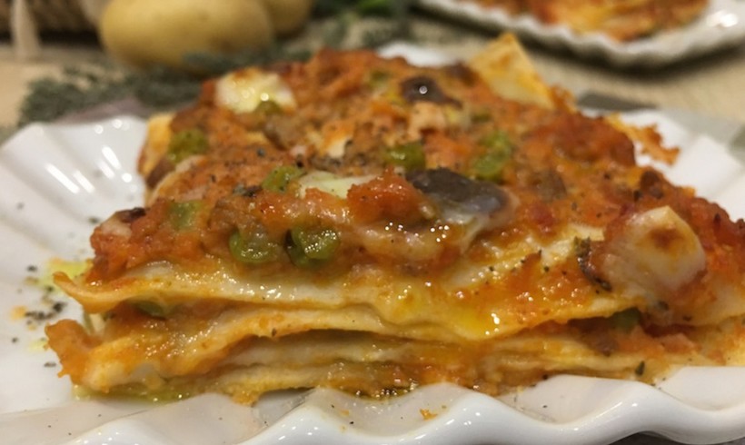 LASAGNE AL FORNO CON RAGU’ DI PATATE