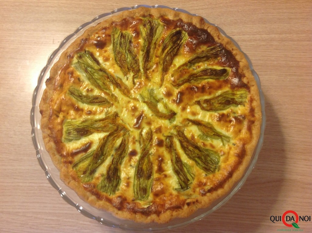 quiche con fiori di zucchina