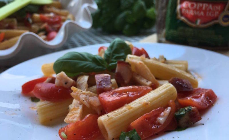 PASTA FREDDA CON POLLO, RUCOLA E COPPA DI PARMA IGP