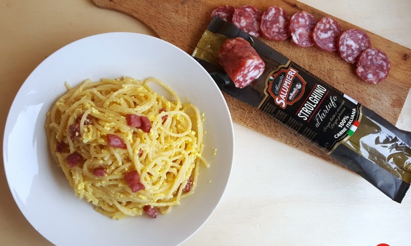 CARBONARA CON SALAME AL TARTUFO CLAI