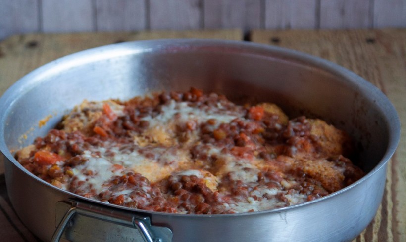 Polpette di polenta con ragù di lenticchie