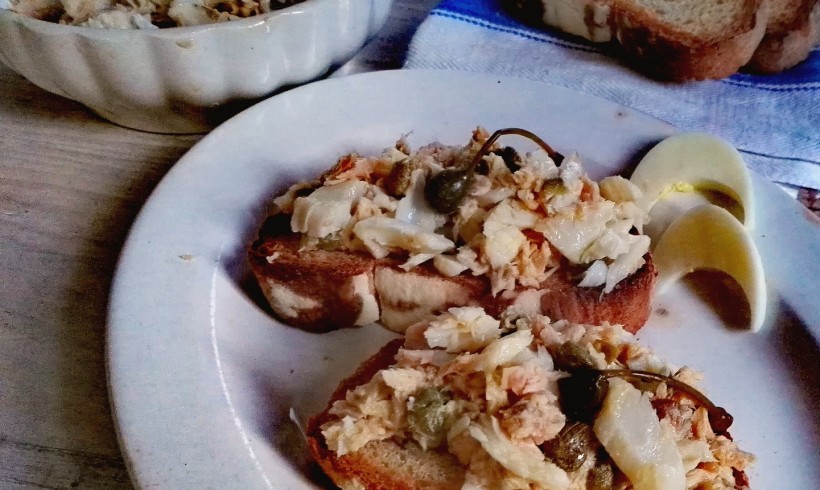 Bruschette di stoccafisso in insalata