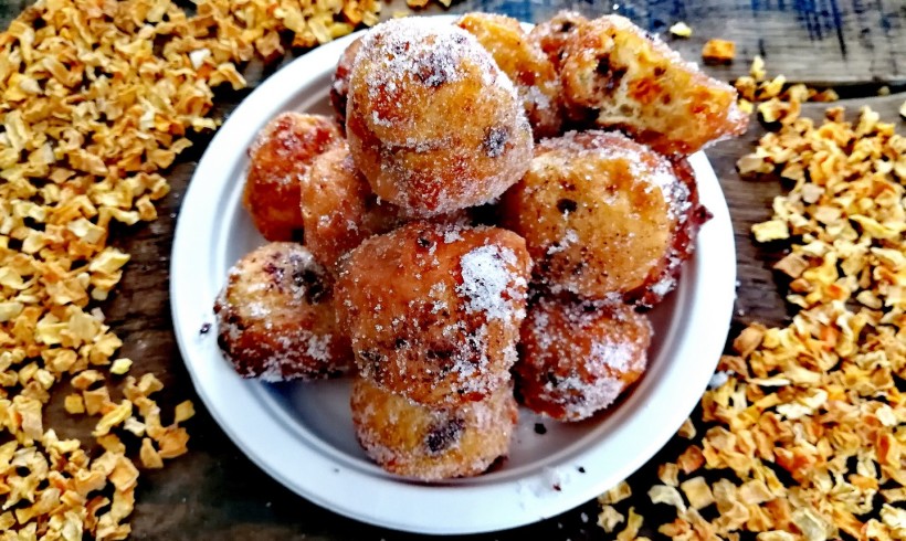 Frittelle di zucca disidratata e cioccolato