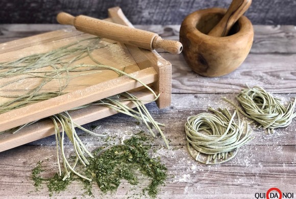 Spaghetti alla chitarra agli spinaci