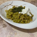 Spaztle di farro con burrata e punte di asparagi