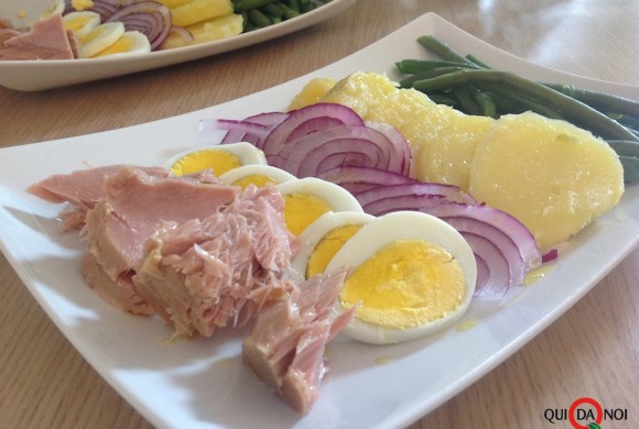 Insalata tiepida con verdure e tonno