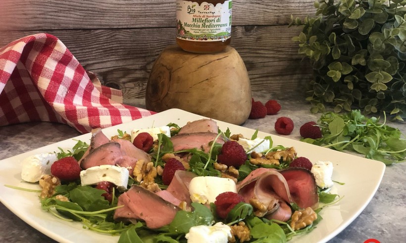 Roast beef con insalata nappata al miele millefiori di macchia mediterranea